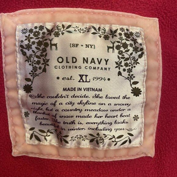 Old Navy Girls Puffer Quilted Vest Size XL Pink Red Sleeveless Lined Pockets EUC - Picture 12 of 13